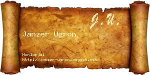 Janzer Ugron névjegykártya